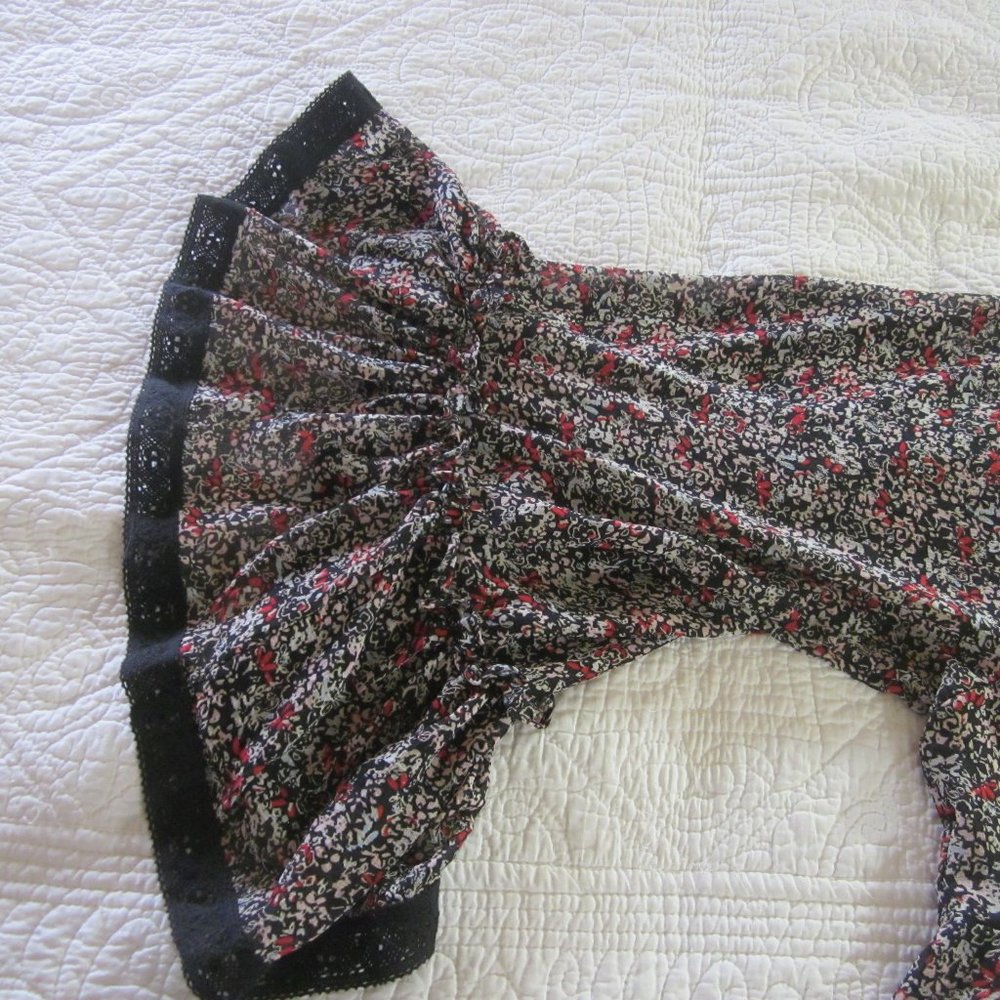 Free People Top XS Lola Kimono Floral Black Combo - Picture 8 of 14
